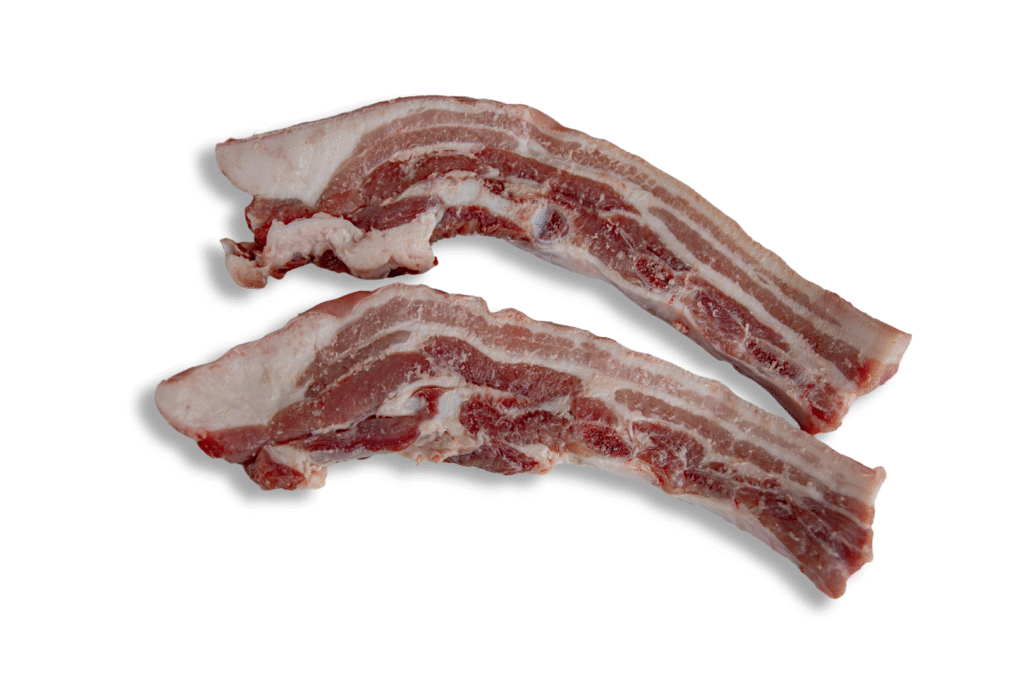 Costilla fresca rebanada